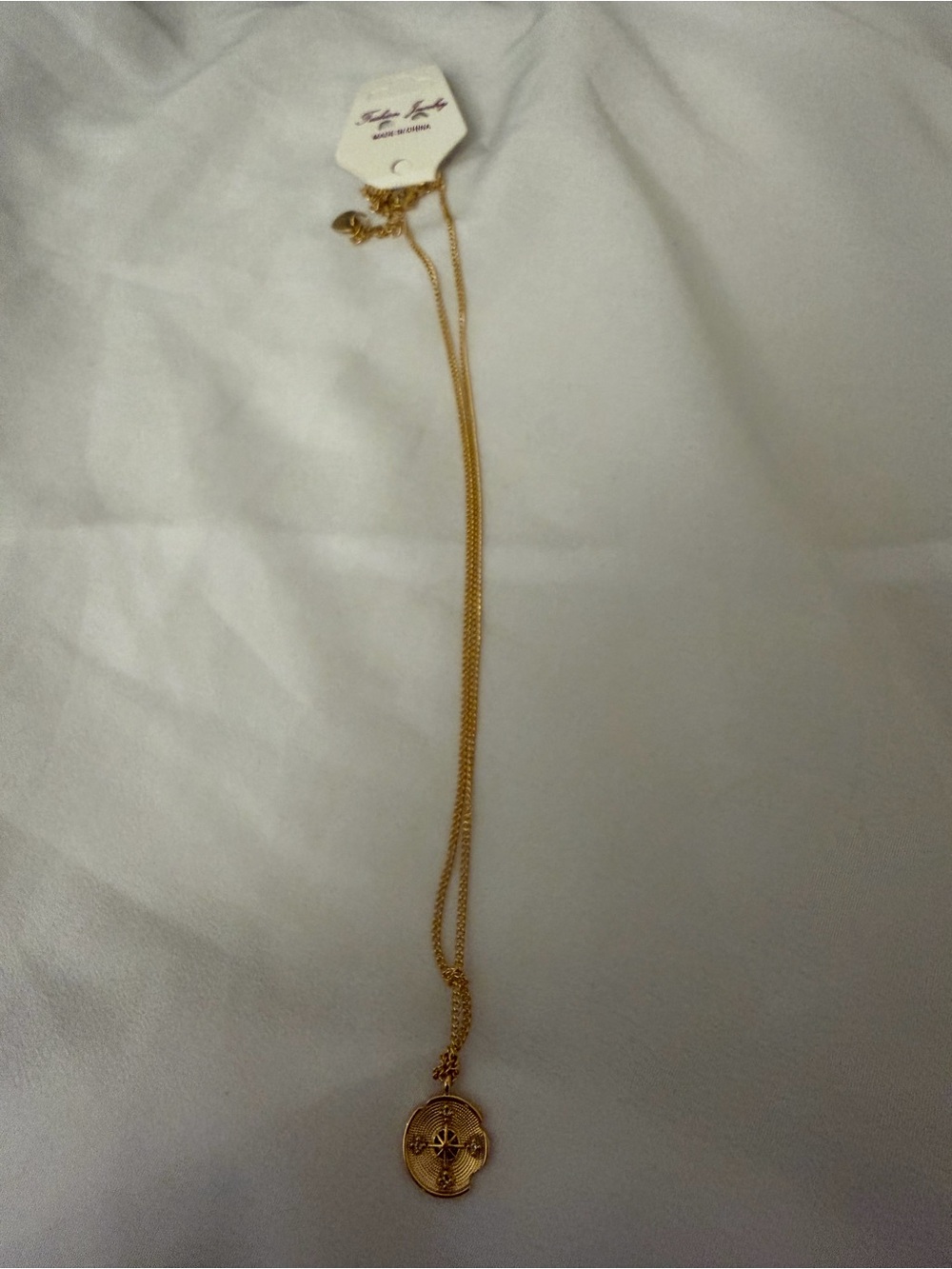 Gold Compass Pendant Necklace - Unbranded